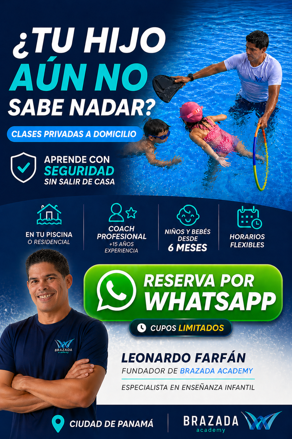 Clases de natación a domicilio en Panamá